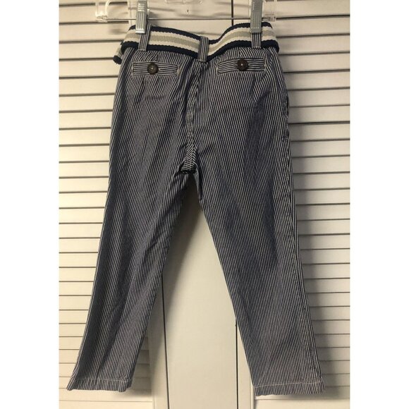 Mini Boden Size 4 Striped Pants And Belt - Picture 4 of 7